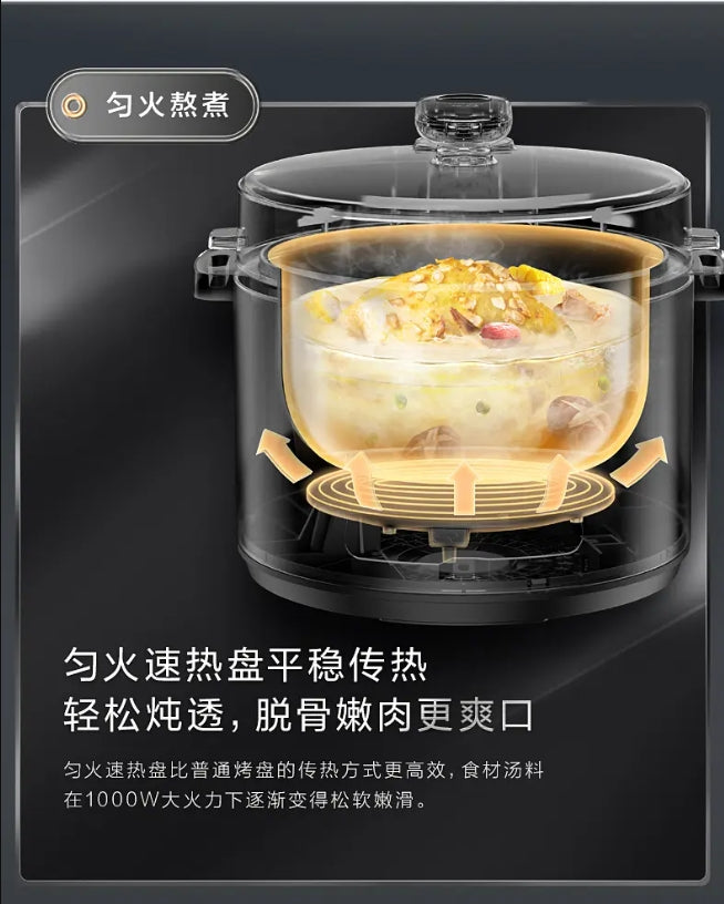 国货美的电压力锅高压锅5L黑色双内胆 型号：MY-RY50Q3-FS