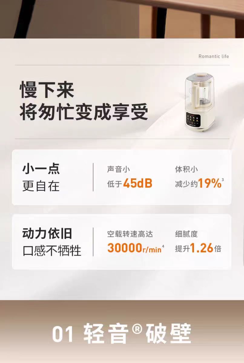 国货九阳静音轻音破壁机 1.2L   型号L12-P726