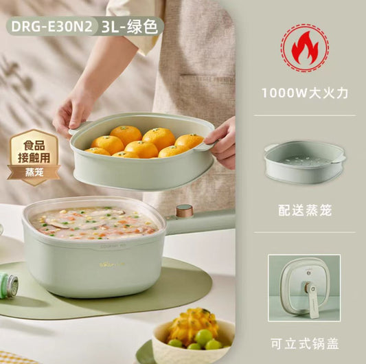 国货小熊电煮锅3L 绿色 型号:DRG-E30N2
